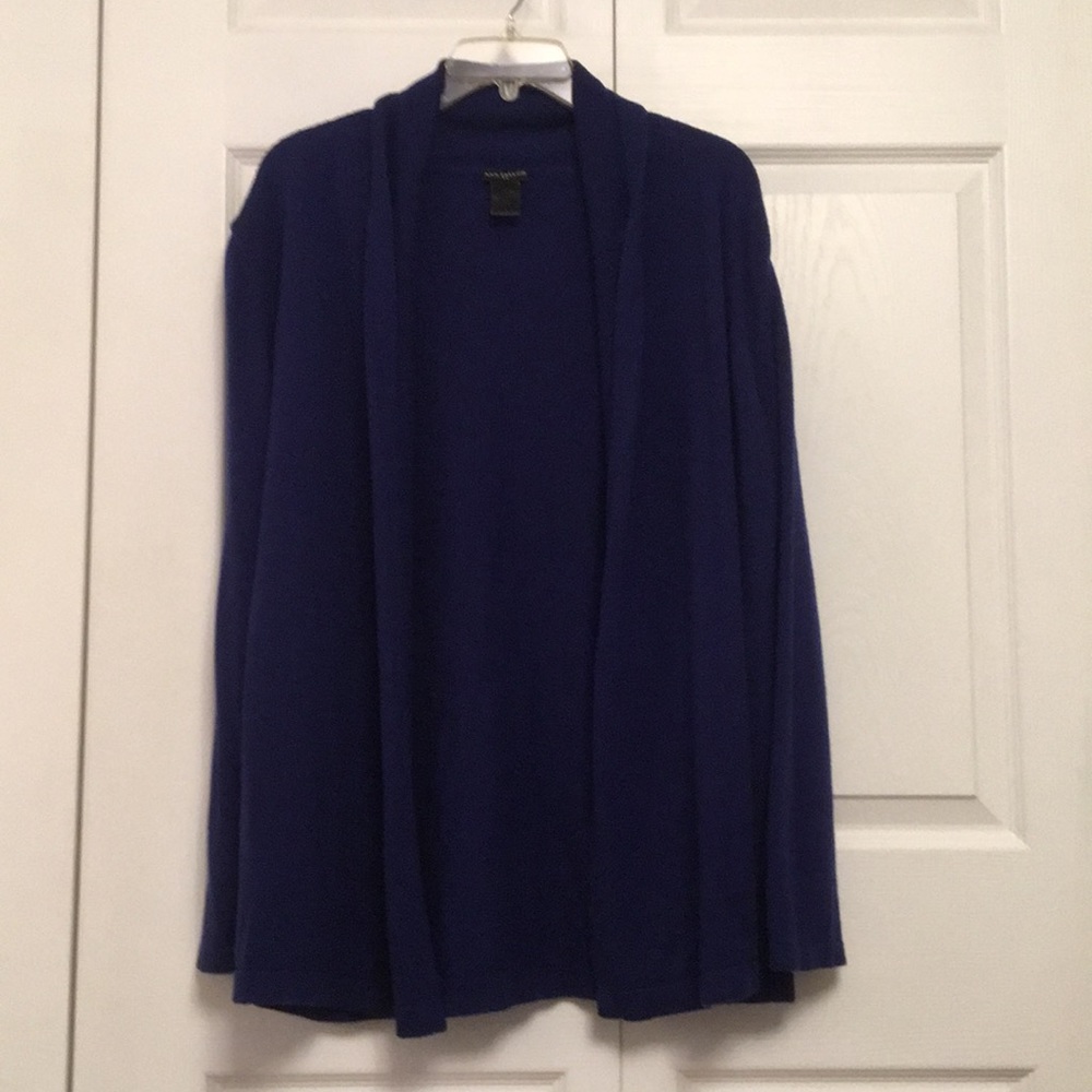 Ann Taylor Blue Open Front Cardigan Sweater
